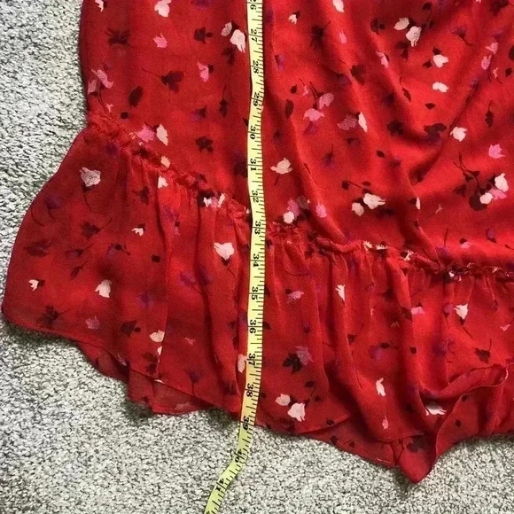 Joie Dress Silk Red Floral Print One Shoulder - Picture 5 of 11